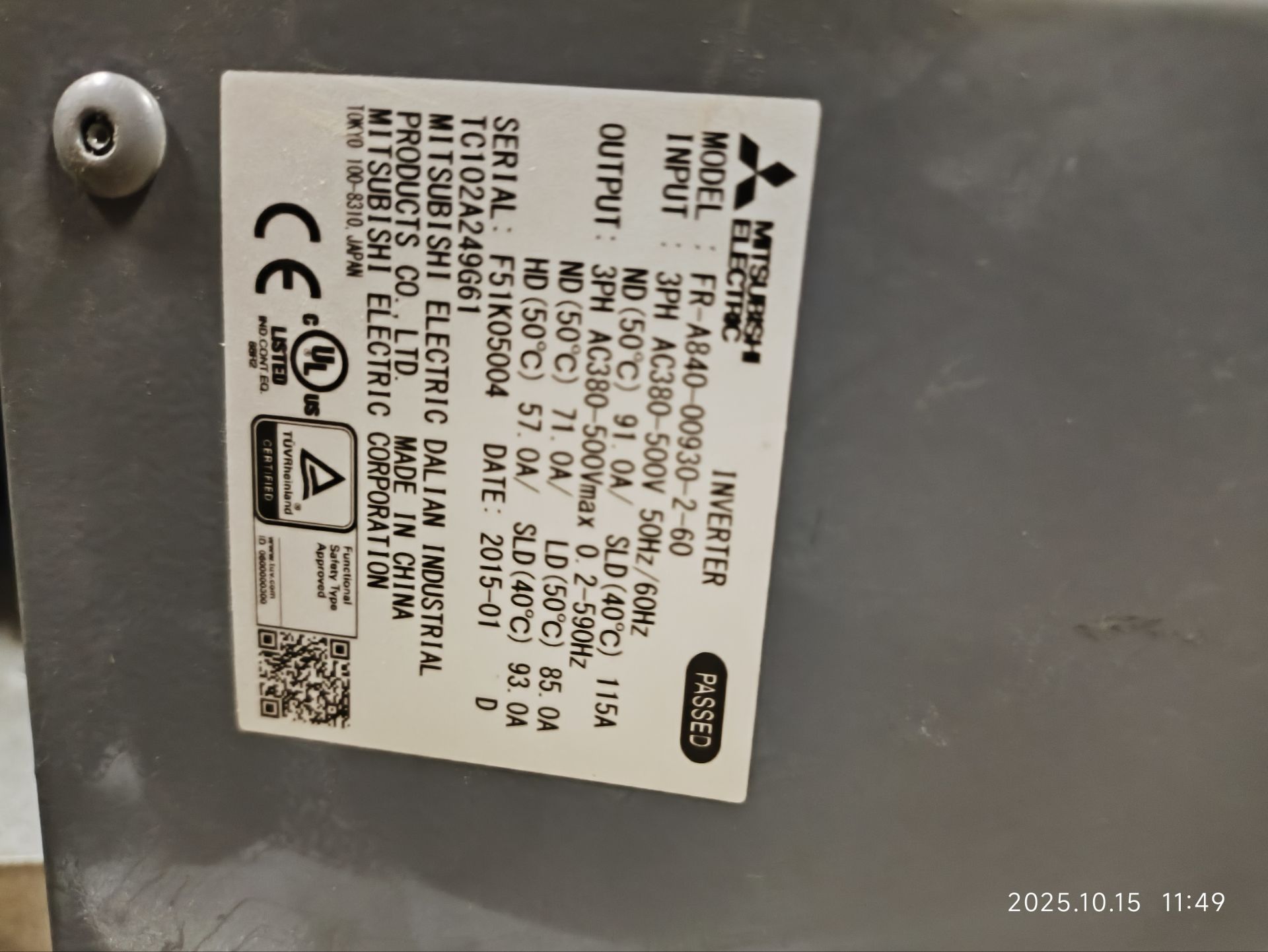 三菱變頻器FR-A840-00930-2-60